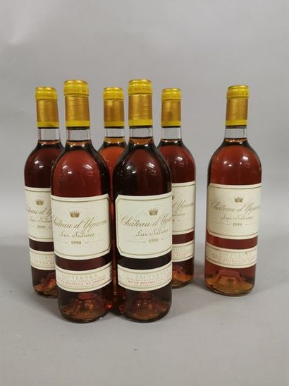 null 6 bouteilles CH. D'YQUEM, 1° Grand cru Supérieur Sauternes 1990 