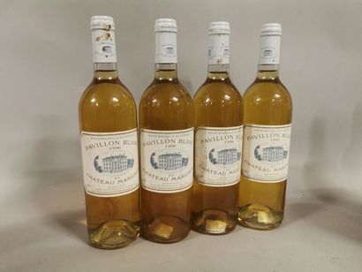 null 4 bouteilles PAVILLON BLANC DU CH. MARGAUX, Margaux 1996 (1 etlt; 2 elt; 1 ...