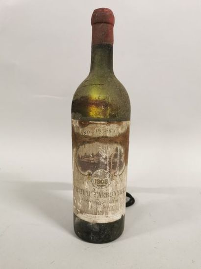 null 1 bouteille CH. CARBONNIEUX, Pessac-Léognan 1908 (ett, GV) 