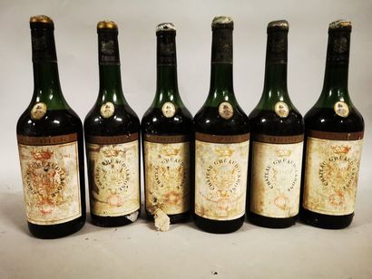 null 6 bouteilles CH. GRUAUD-LAROSE, 2° cru Saint-Julien 1962 (ett, MB, milieu de...
