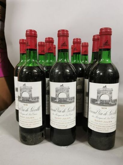 null 12 bouteilles CH. LEOVILLE-LAS-CASES, 2° cru Saint-Julien 1976 (3 TLB, 4 LB,...