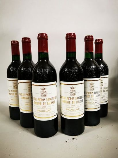 null 12 bouteilles CH. PICHON-LONGUEVILLE*COMTESSE, 2° cru Pauillac 1988 (capsules...