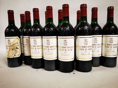 null 12 bouteilles CH. PICHON-LONGUEVILLE*COMTESSE, 2° cru Pauillac 1988 (capsules...