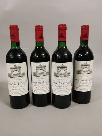 null 4 bouteilles CH. LEOVILLE-LAS-CASES, 2° cru Saint-Julien 1982 (J) 