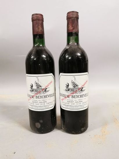 null 2 bouteilles CH. BEYCHEVELLE, 4° cru Saint-Julien 1984 (1 J) 