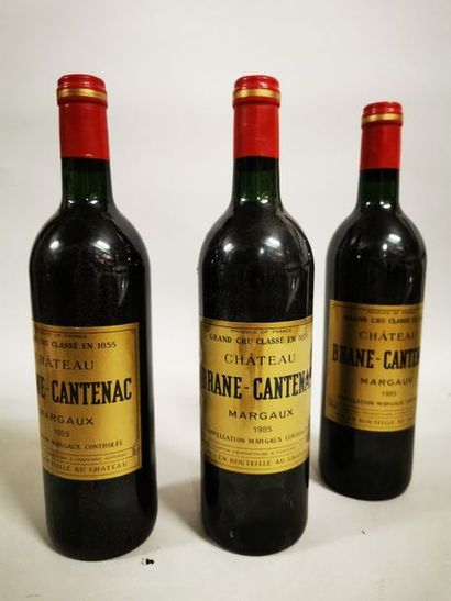 null 3 bouteilles CH. BRANE-CANTENAC, 2° cru Margaux 1985 