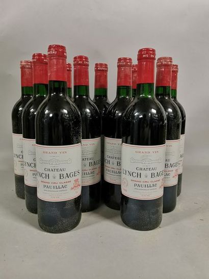 null 11 bouteilles CH. LYNCH-BAGES, 5° cru Pauillac 1988 (3 J) cb 