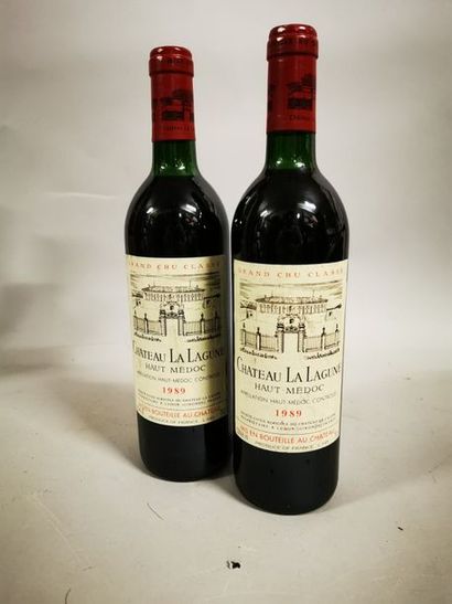 null 2 bouteilles CH. LA LAGUNE, 3° cru Haut-Médoc 1989 (ela, TLB) 