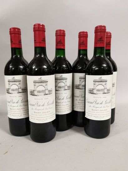 null 6 bouteilles CH. LEOVILLE-LAS-CASES, 2° cru Saint-Julien 1989 (1 J, cb de 12)...