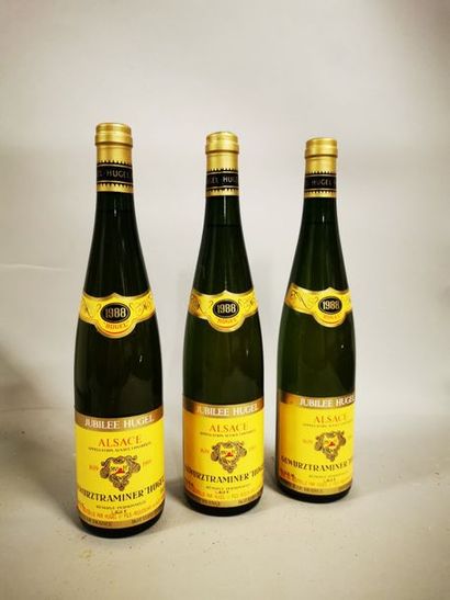 null 3 bouteilles GEWURZTRAMINER "jubilée Hugel", Hugel 1988 