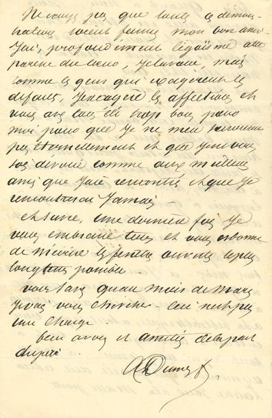 Alexandre DUMAS fils (1824-1895) L.A.S., October 18[1844], to Joseph Méry, librarian...