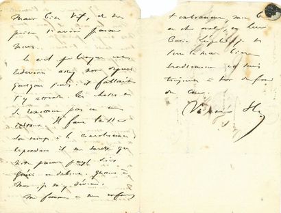 VICTOR HUGO L.A.S. "Victor H.", of the Assembly 27 January[1849], to his uncle, General...
