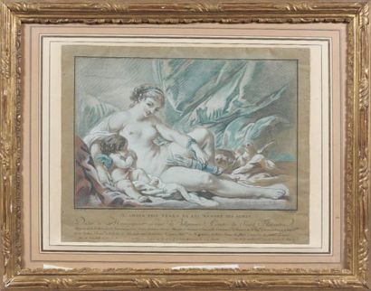 Louis - Marin BONNET Tête de jeune fille gravé d'après François Boucher. (Hérold...