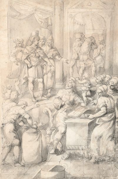 François BOITARD (Toulouse 1670 - Amsterdam 1715) 
Ensemble de douze dessins: Scènes...