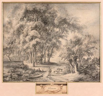 Jean-Pierre NORBLIN de LA GOURDAINE (Misy sur Yonne 1745 - Paris 1830) 
Bergers sur...