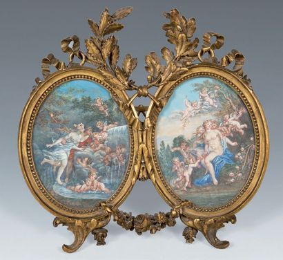 ÉCOLE FRANÇAISE du XIXe siècle, dans le goût de François BOUCHER Vénus et Apollon
Vénus...