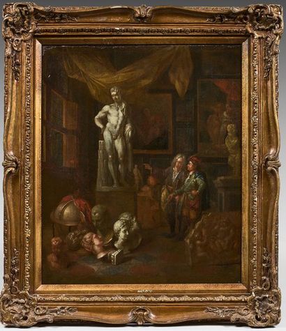 Jan Josef HOREMANS (Anvers 1682-1790) 
The visit of the sculptor
's studio Canvas.
60...