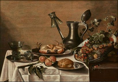 École HOLLANDAISE du XVIIe siècle, suiveur de Pieter CLAESZ Still life with crab...