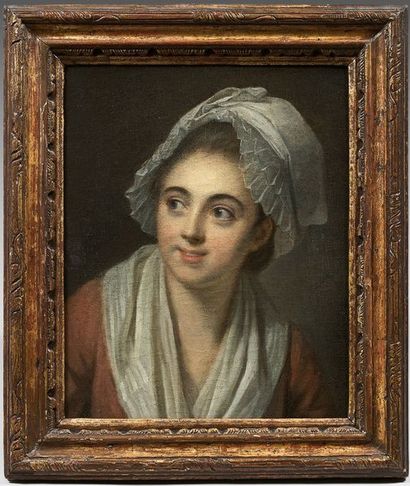 Attribué à Jeanne Philiberte LEDOUX (1767-1840) 
Figure de jeune femme
Sur sa toile...