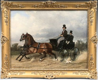 Louis Robert HEYRAULT (Paris, actif vers 1840-1880) 
Mr. Darcy
Toile's carriage ride....