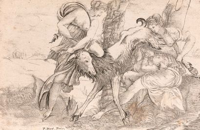 École FRANÇAISE du XVIIIe siècle, suiveur de Pierre BIARD Mythological
scene Pen...