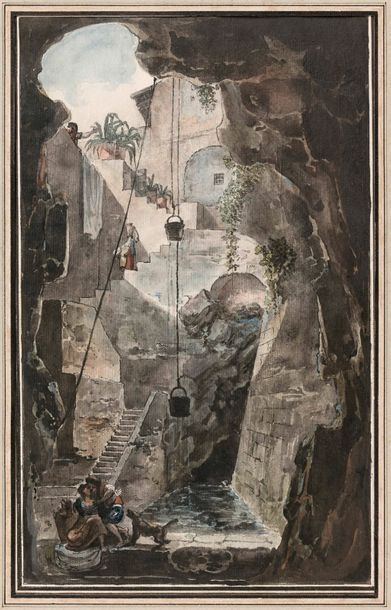 Jean Louis DESPREZ (Auxerre 1743 - Stockholm 1804) 
View of a well or cistern dug...