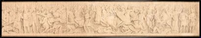 École ITALIENNE vers 1700 
Frise antique: scène de bataille
Plume et encre grise,...