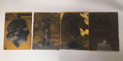  Set of glass plate negatives representing archaeological objects from the collection...