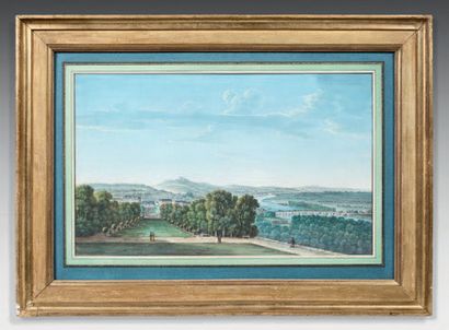 École Française du XIXe siècle 
Two views of the park of Saint-Cloud
Pair of gouaches....