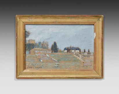 Henry GROSJEAN (1864-1948) 
The gardens of the park of Saint-Cloud
Original oil on...