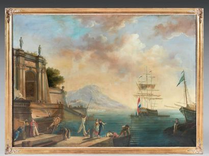 Suiveur de Claude Joseph VERNET Fishermen in the early morning
A port in the late...
