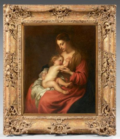 D'après Sir Anthony VAN DYCK Vierge à l'enfant
Huile sur toile. 65,4 x 50,8 cm
Provenance:
-...