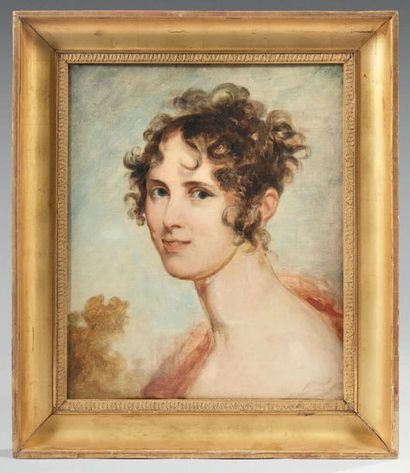 Entourage du Baron GÉRARD Portrait de femme
Huile sur toile. (Restauration).
47 x...
