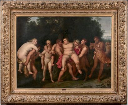 École ANVERSOISE vers 1620, suiveur de Pierre Paul RUBENS Bacchanal with Silene
Canvas.
H:...