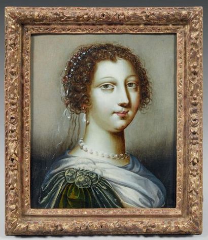 Attribué à DERUET Claude (Nancy, 1588 - id.; 1660) 
Portrait d'une jeune femme
Huile...