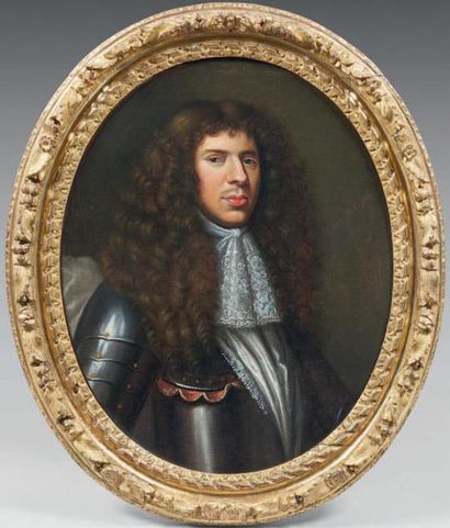 École FRANÇAISE - Seconde moitié du XVIIe siècle 
Portrait d'homme à mi-corps, de...