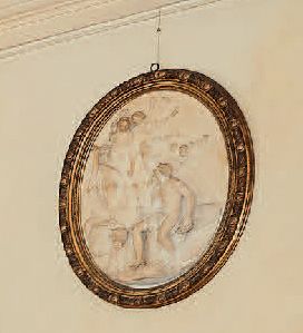 null Paire de reliefs en plâtre représentant «La légende de Vulcain et Vénus».
Vers...