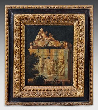 Attribué à Francisque MILLET (1642-1680) 
Roman
Tomb Oil on canvas.
46 x 36 cm
Provenance:...