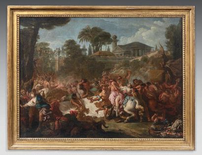 Ecole francaise vers 1760 
The Battle of the Centaurs and the Lapiths
Oil on canvas.
71...