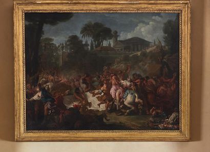Ecole francaise vers 1760 
The Battle of the Centaurs and the Lapiths
Oil on canvas.
71...