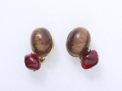 null KREISS
Paire de clips d'oreilles en or 750 millièmes, ornés d'un cabochon de...