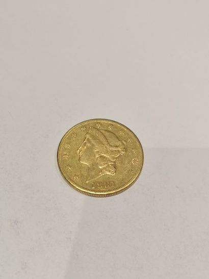 Pièce de 20 dollars or datée 1881