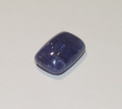 null A rectangular tanzanite cabochon. Weight: about 48.05 carats. 