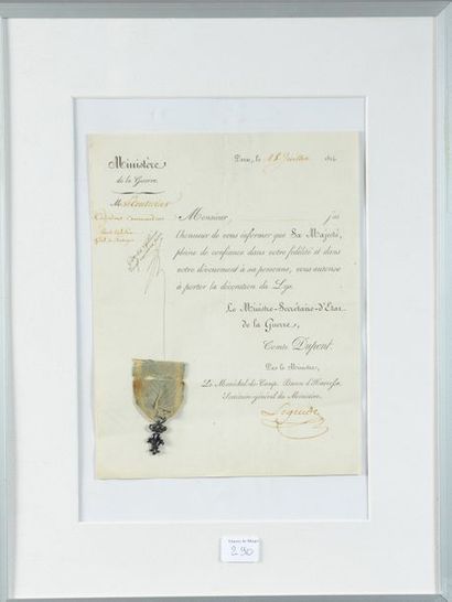 null Lettre de nomination de l'ordre du Lys décerné à M. Lecouturier, adjudant-commandant,...
