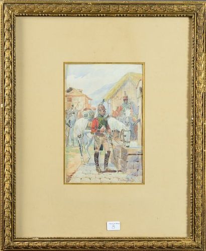 null Maurice Toussaint (1882/1974), dessin aquarellé signé en bas à droite : Deux...