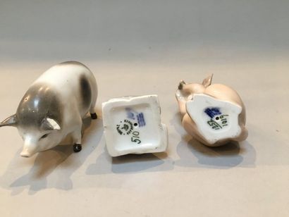 null COPENHAGEN. Porcelain mouse and rabbit.

A pig from another factory is attached...