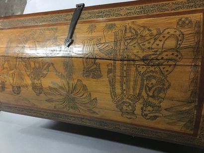 null Large travel trunk 

Decorated with allegorical scenes set in tropical countries

H:...