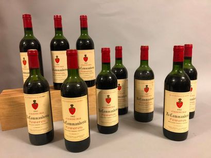 10 bouteilles Château 	LA COMMANDERIE, 	Pomerol 	1982	 (es, B) 