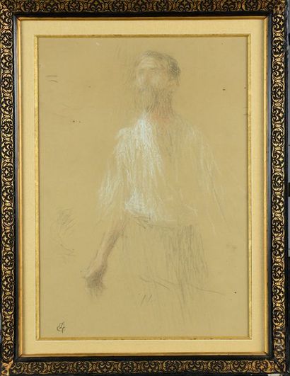 Ernest LAURENT (1859-1929) Farmer's study

Pencil and chalk highlights signed lower...