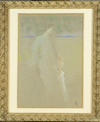 Ernest LAURENT (1859-1929) Femme à la robe blanche

Fusain et rehauts de craie signé...
